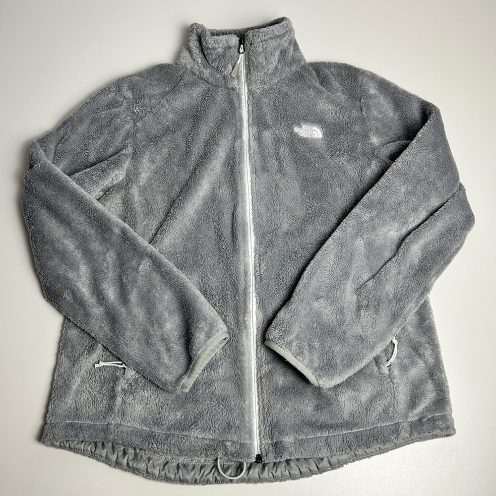The North Face Osito Fleece Jacket Womens Large Grey Full Zip Soft High Pile L